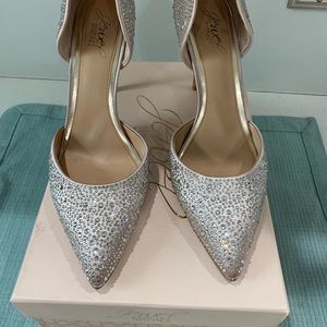 Badgley Mischka Alexandra Diamond Blush Satin Heel